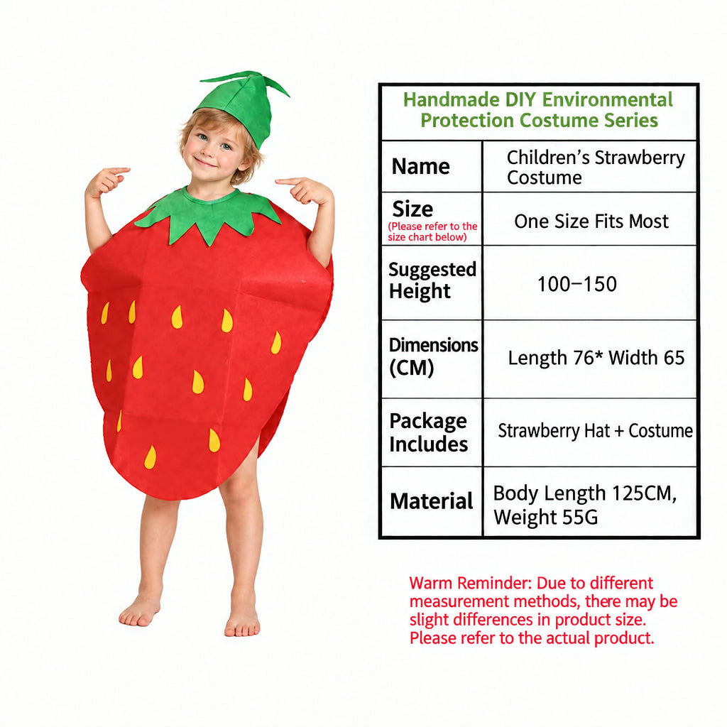 children's party catwalk clothes children's fruit clothing homemade eco-friendly clothing strawberry suit diy handmade clothing