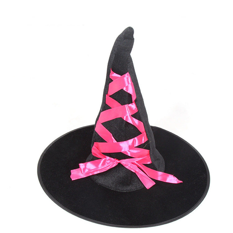 Hawei Halloween adult children's performance witch hat fancy dress dance performance black pointed hat five-star witch hat