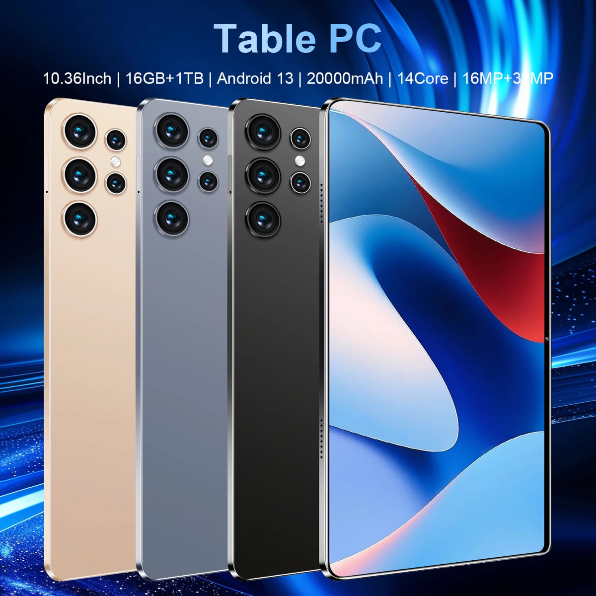 2026 Hot Sale 10.36 Inch Android 13.0 5G Tablet PC 20000mAh Large Battery 16GB Ram 1TB Rom 14 Core Phone Call Full Accessories Package Free Shipping
