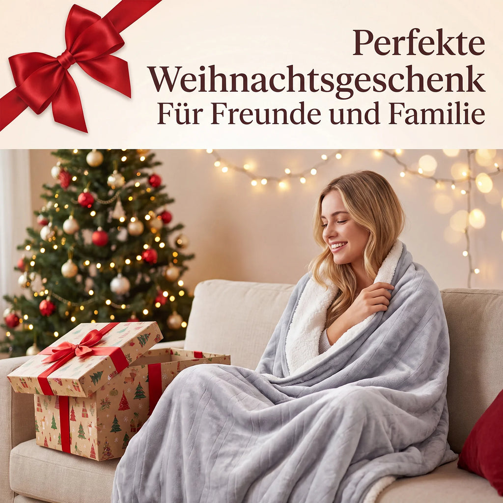 Electric Heated Underblanket 180 X 130 cm |   Soft Flannel & Sherpa |   6 Heating Levels + 10-Hour Timer |   Machine Washable |   With Overheating Protection