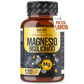 BISGLICINATED MAGNESIUM (Supply Up to 4 Months), Full Magnesium 120 Capsules with Vitamins B5, B6 and B1. Integrator Fatigue and Stress. Gluten-free and Lactose-free, Made In Italy. LAGA PHARMA | LAGA Pharma. LAGA Healthy. LA