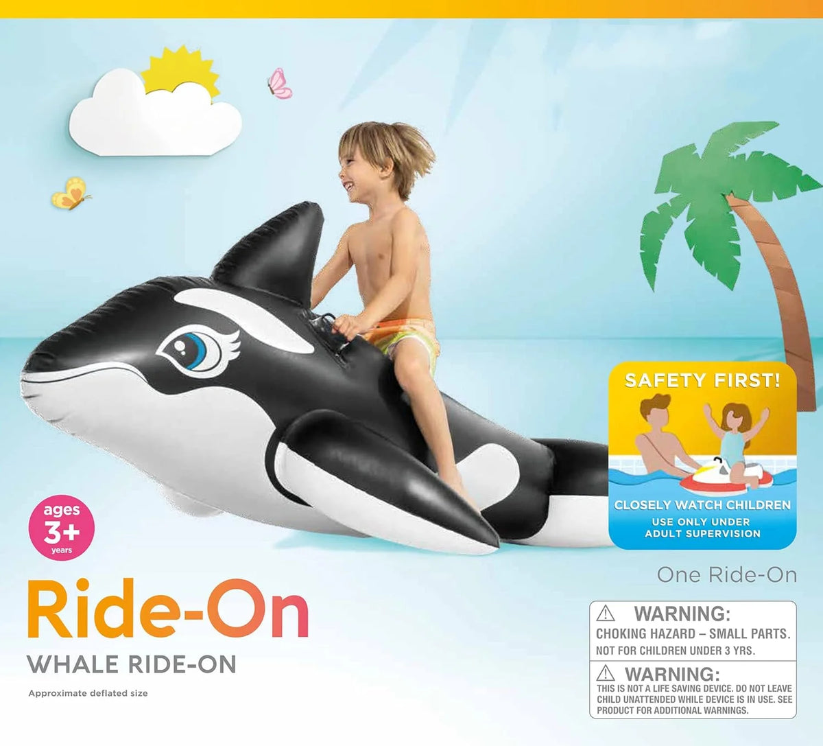 Giant Whale Inflatable Floating Bed Pool Swimming Ring Ride-on Boat Raft Water Seat Air Mattress for Beach Party Pool