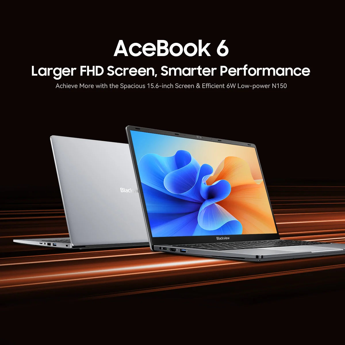 Blackview Acebook 6 Laptop Computer, 15.6” FHD IPS TÜV Screen Quad-Core N150, 16GB DDR4 256GB SSD, Desktop Notebook
