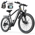 26' Electric Mountain Bike for Adults, 250W Brushless Motor, 36V 10Ah 468Wh Battery, Up to 40 Miles Range, 25km/h 7-Speed E Bike, Front Suspension NFC Unlock