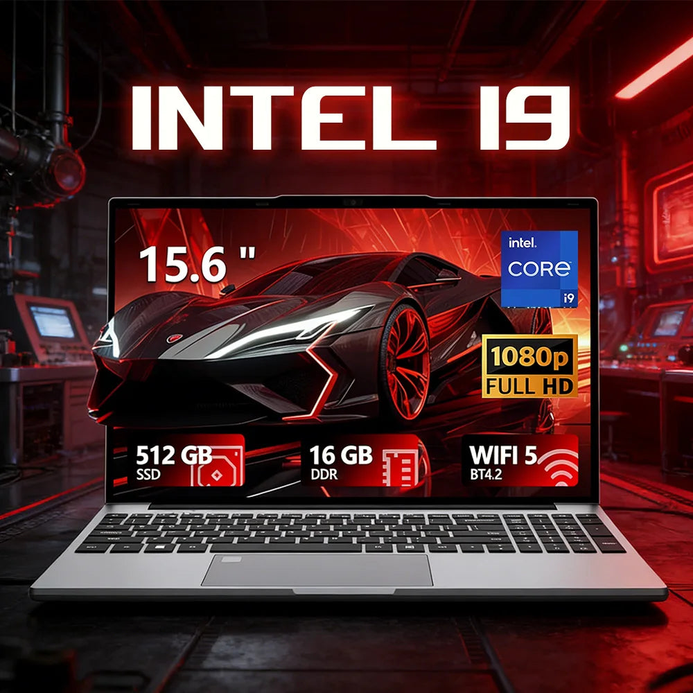 Windows 11 15.6“ Computer Laptop Intel Core I9-9900 Fingerprint Uniock Notebook Pc Gaming 16Gb Ram 1Tb/2Tb Ssd Office Laptops