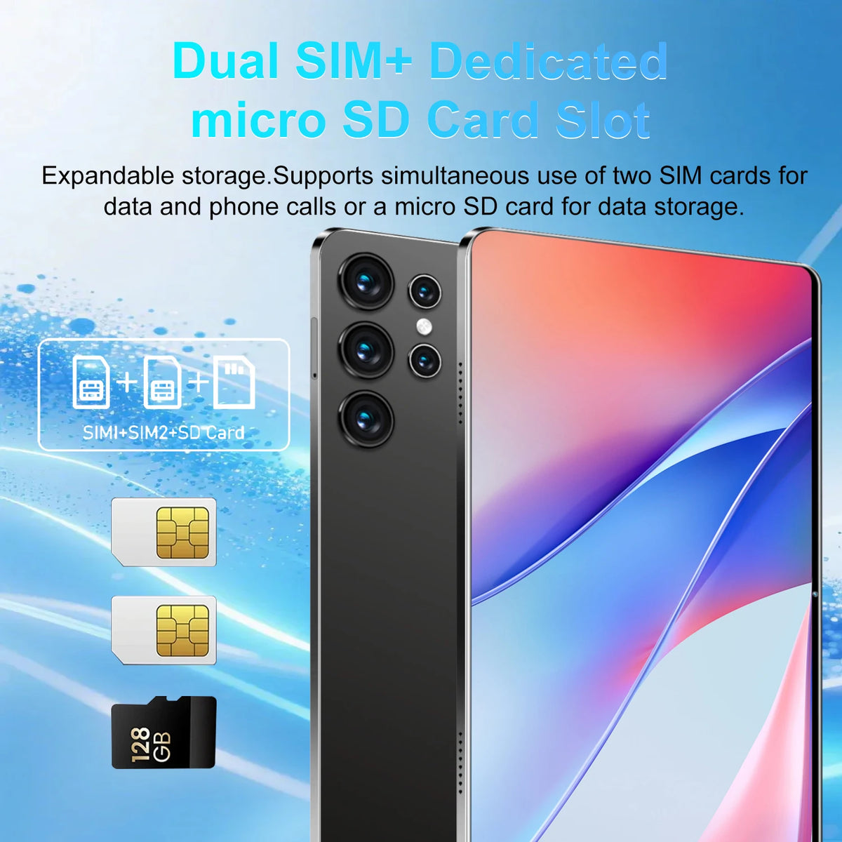 Tablet Android 16GB RAM 1TB ROM 10.36 pollici 14 Core con Funzione Chiamata Android 13 20000mAh Bluetooth Studio Gaming Ufficio Dual SIM 5G WIFI Bluetooth GPS WPS