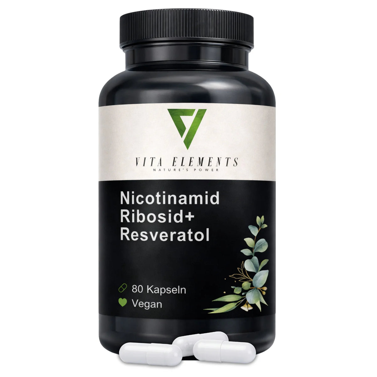 Nicotinamide Riboside Nad+ Capsules |   Laboratory Tested in Germany |   Food Supplements |   Vegan |   Without Artificial Additives |   Free from Genetic Modification |   80 Capsules
