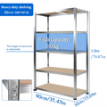 5-Tier Heavy Duty Metal Shelving Unit, 500kg Load Capacity Boltless Design, Freely Split Structure, Adjustable MDF Layer Height, Large Size Multipurpose Storage Rack Ideal for Warehouse Garage Kitchen Bedroom Office Basement