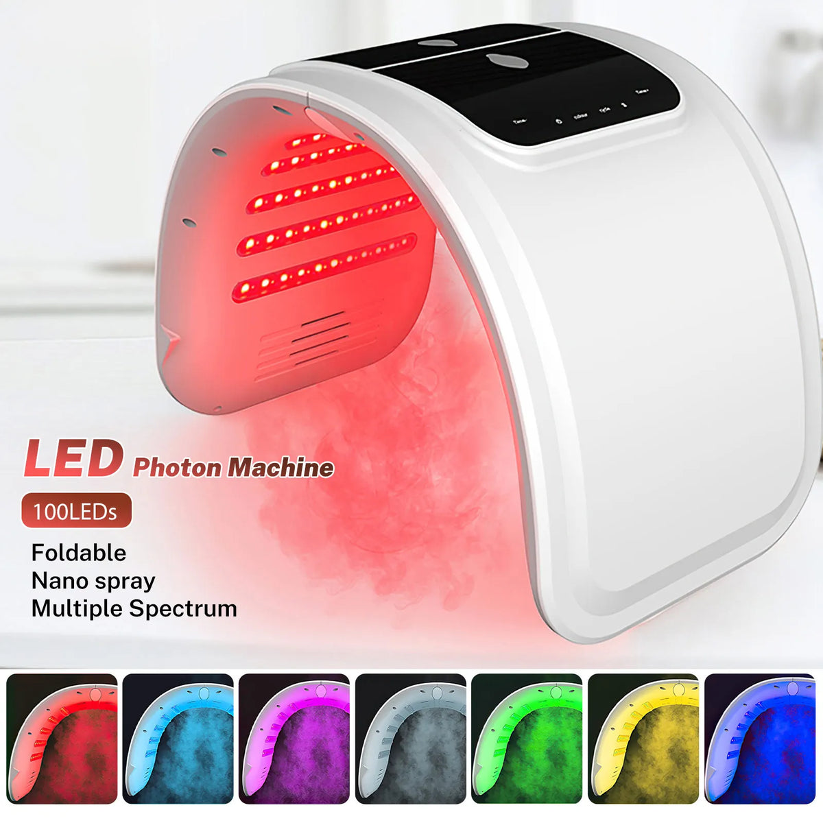 7 Colors LED Photon Machine With Nano Spray Skin Moisturizing Face&Body Mask Salon SPA Home Use Skin Rejuvenation Acne Skin Care