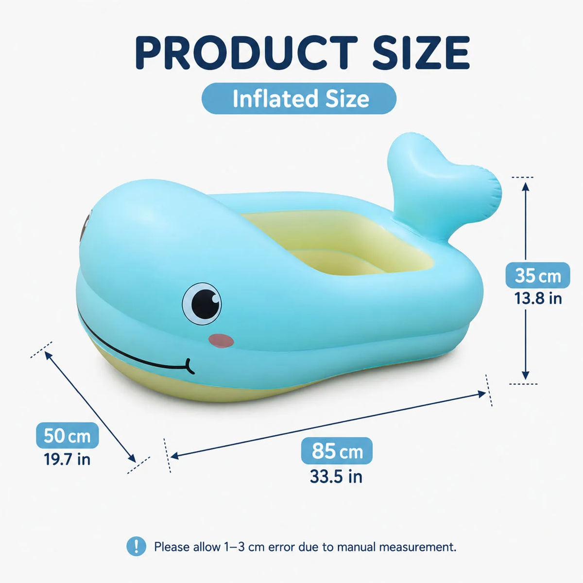 1PC Duck Inflatable Baby Bathtub, Foldable Non-Slip Shower Basin Mini Air Swimming Pool, Classic Yellow Ducky