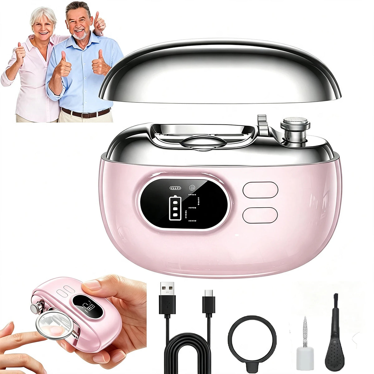 4-in-1 Electric Nail Clippers Suitable for Fingernails and Toenails