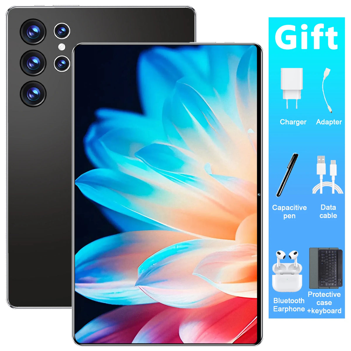 Tablet Android 16GB RAM 1TB ROM 10.36-inch 14 Core Tablet Phone Call Android 13 20000mAh Bluetooth Study Gaming Office Dual Sim 5G WIFI Network Bluetooth GPS WPS