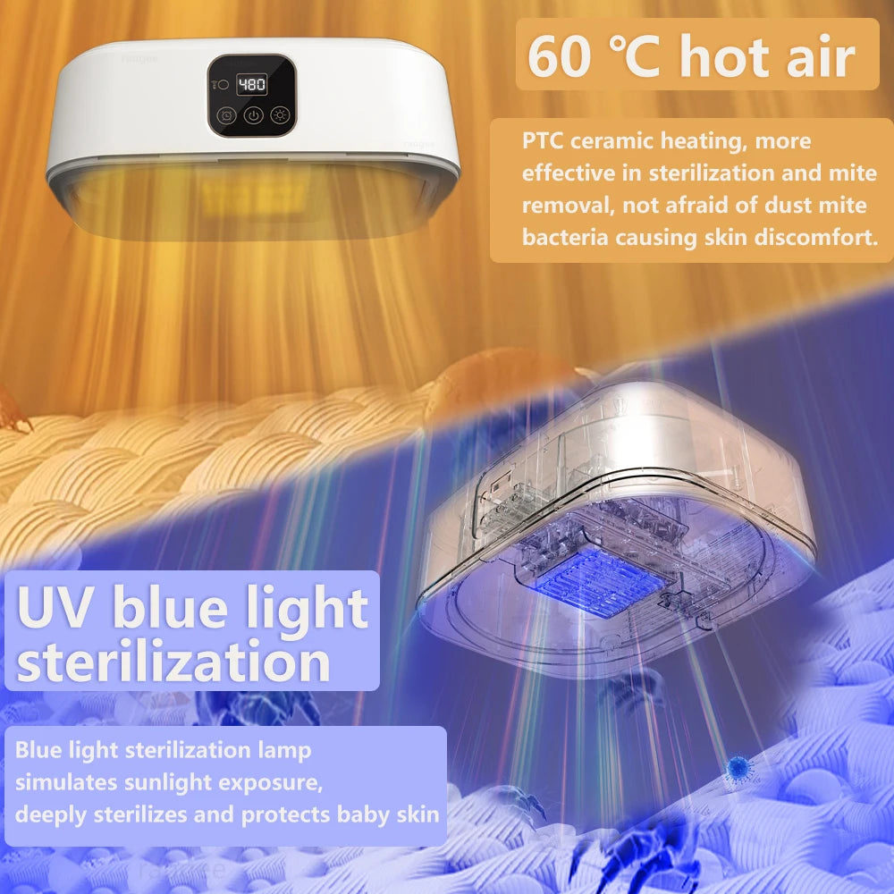 Portable Clothing Dryer Electric Portable Clothes Dryer Folding Portable Clothing Dryer UV Sterilization Foldable Laundry Dryer with Remote Control