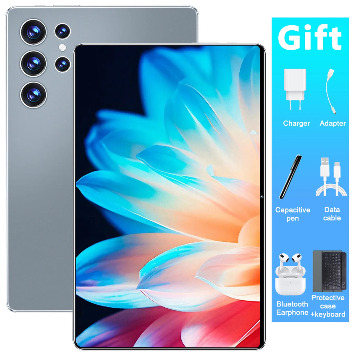 Tablet Android 16GB RAM 1TB ROM 10.36-inch 14 Core Tablet Phone Call Android 13 20000mAh Bluetooth Study Gaming Office Dual Sim 5G WIFI Network Bluetooth GPS WPS
