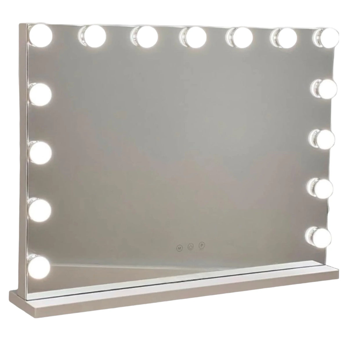 Makeup Mirror with LED Lighting: Docker with 15 Or 12 Bulbs, 3 Modes of Light, Touch Control, USB Rechargeable Makeup Mirror with Magnification and Makeup Light (ESP001 3990 6990 D1)