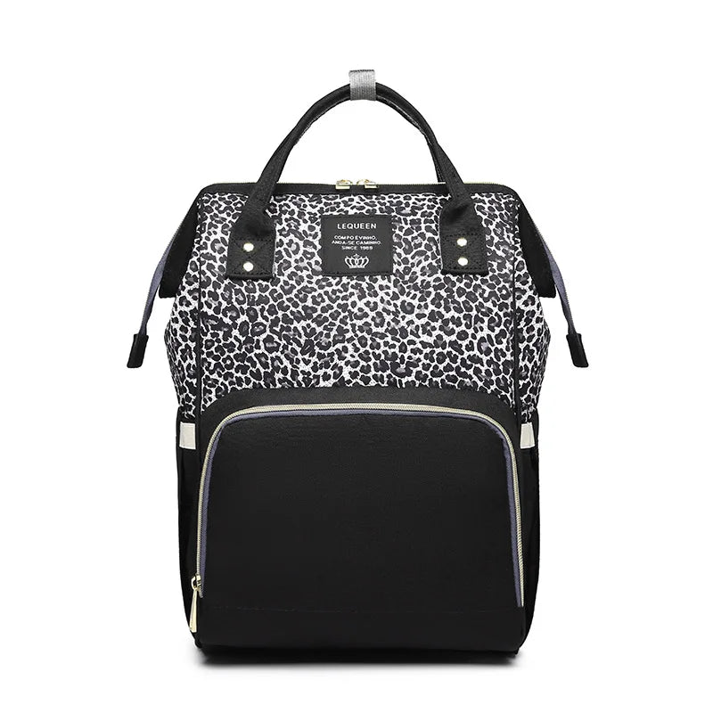 Lequeen Large Capacity Fashion Mommy Bag Maternity Nappy Diaper Bags Travel Backpack Nursing Bag for Baby Care Women's Bag