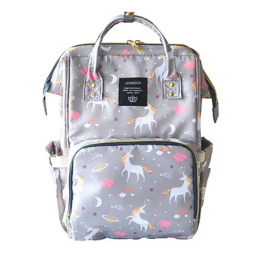 Lequeen Large Capacity Fashion Mommy Bag Maternity Nappy Diaper Bags Travel Backpack Nursing Bag for Baby Care Women's Bag