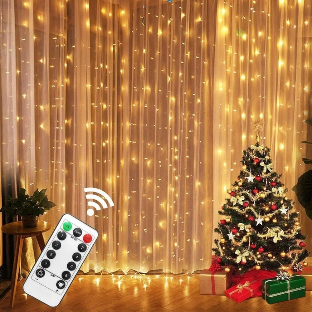 Christmas Lights Curtain Garland Merry Christmas Decorations For Home Christmas Ornaments Xmas Gifts Navidad  New Year Decor
