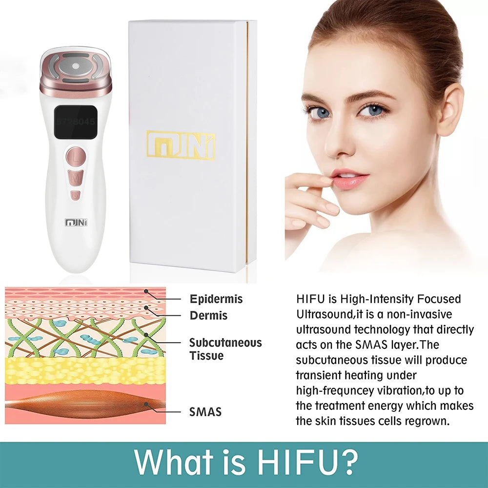 MINI2.0 HIFU Machine Plug-in 3 Mode Ultrasound RF EMS Skin Lifting Firming Tightening Skin Care