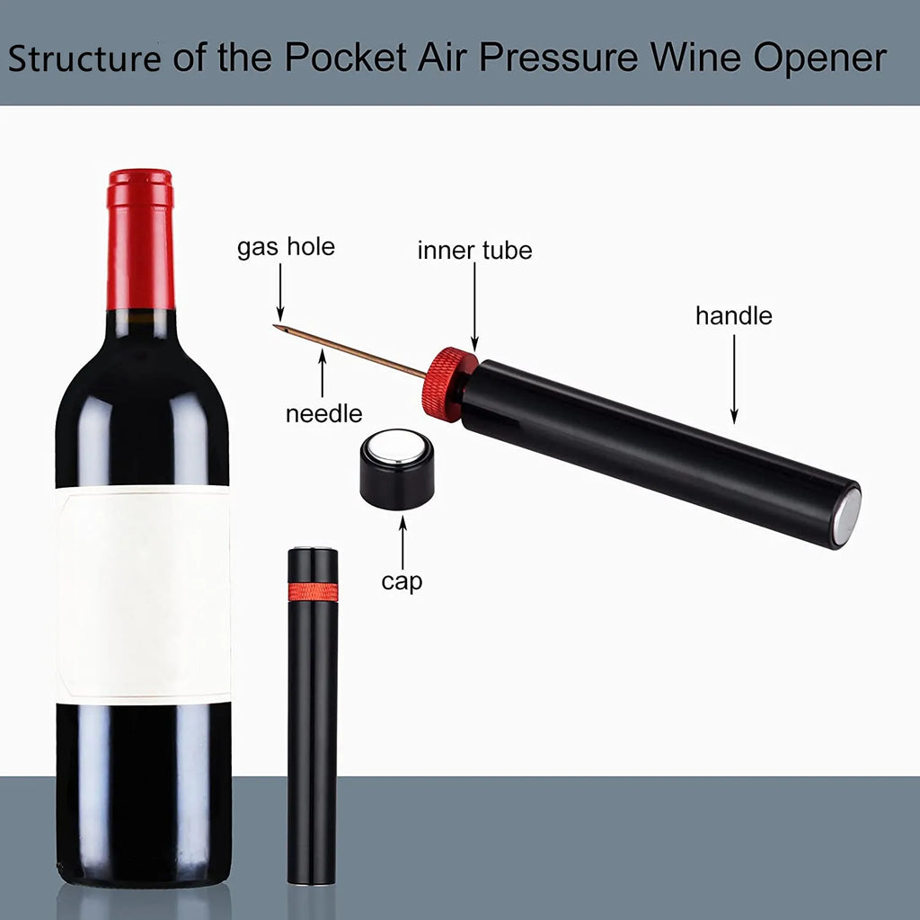 Portable Wine Opener Wine Air Pressure Pump Bottle Corkscrew Opener Tools Bar Accessories for Home Restaurant Party Wine Lovers