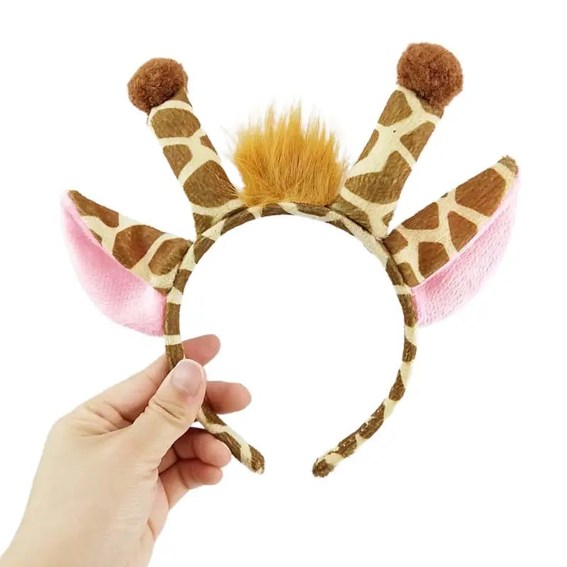 Festival Party Hairy Giraffe Hair Hoop Tail Tie Set Headband Halloween Christmas Costume Cosplay Headwear