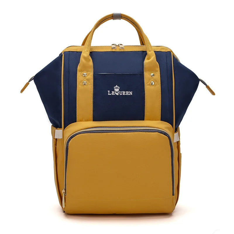 Lequeen Large Capacity Fashion Mommy Bag Maternity Nappy Diaper Bags Travel Backpack Nursing Bag for Baby Care Women's Bag