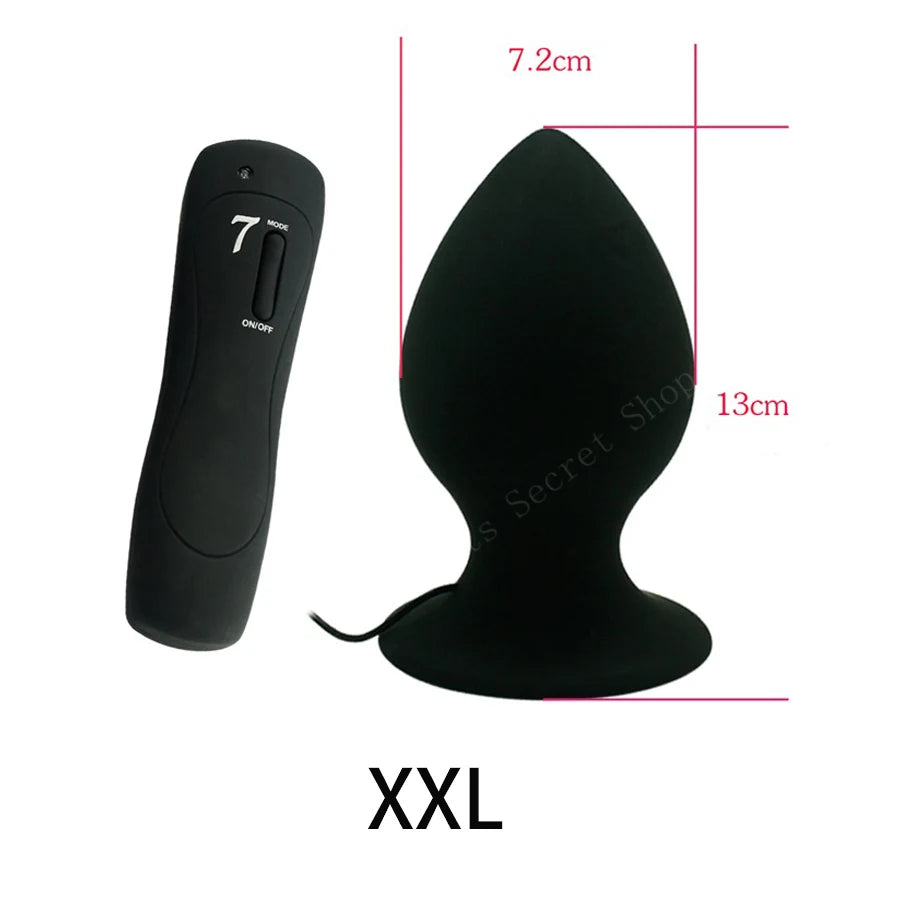 APHRDDISIA Big Size 7 Mode Vibrating Silicone Anal Butt Plug Suction Cup Vibrator For Men Women/Couples Erotic Toys