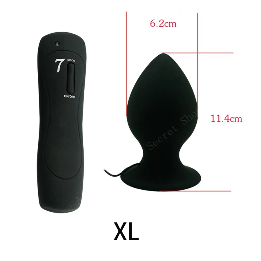 APHRDDISIA Big Size 7 Mode Vibrating Silicone Anal Butt Plug Suction Cup Vibrator For Men Women/Couples Erotic Toys