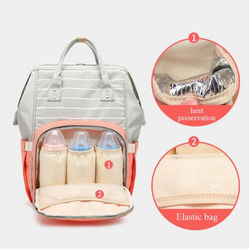 Lequeen Large Capacity Fashion Mommy Bag Maternity Nappy Diaper Bags Travel Backpack Nursing Bag for Baby Care Women's Bag