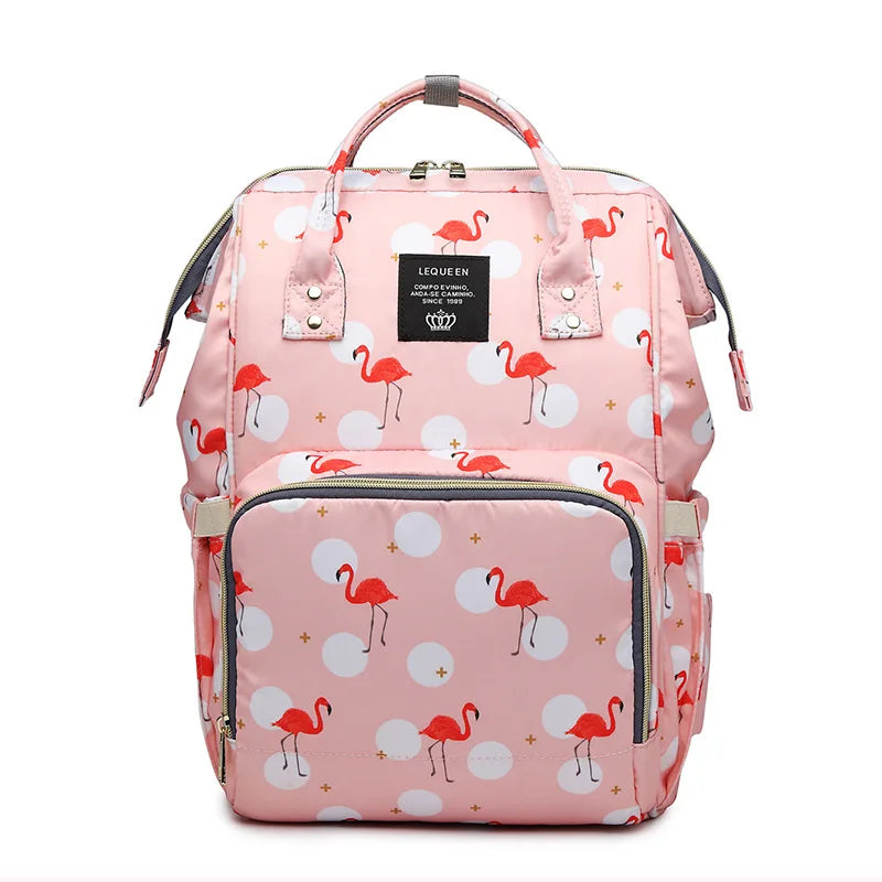 Lequeen Large Capacity Fashion Mommy Bag Maternity Nappy Diaper Bags Travel Backpack Nursing Bag for Baby Care Women's Bag