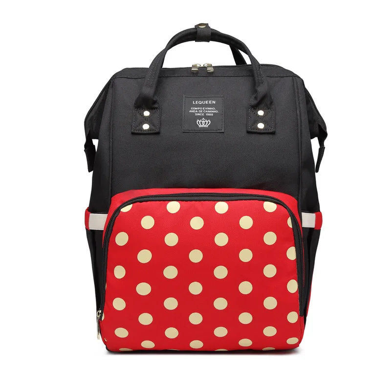 Lequeen Large Capacity Fashion Mommy Bag Maternity Nappy Diaper Bags Travel Backpack Nursing Bag for Baby Care Women's Bag