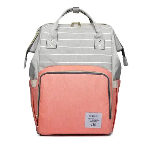 Lequeen Large Capacity Fashion Mommy Bag Maternity Nappy Diaper Bags Travel Backpack Nursing Bag for Baby Care Women's Bag
