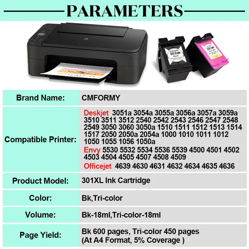 Royek Re-manufactured Ink Cartridge Compatible for HP 301 301XL INK DeskJet 1050 2050 3050 2150 1510 2540 Printer Cartridges XL