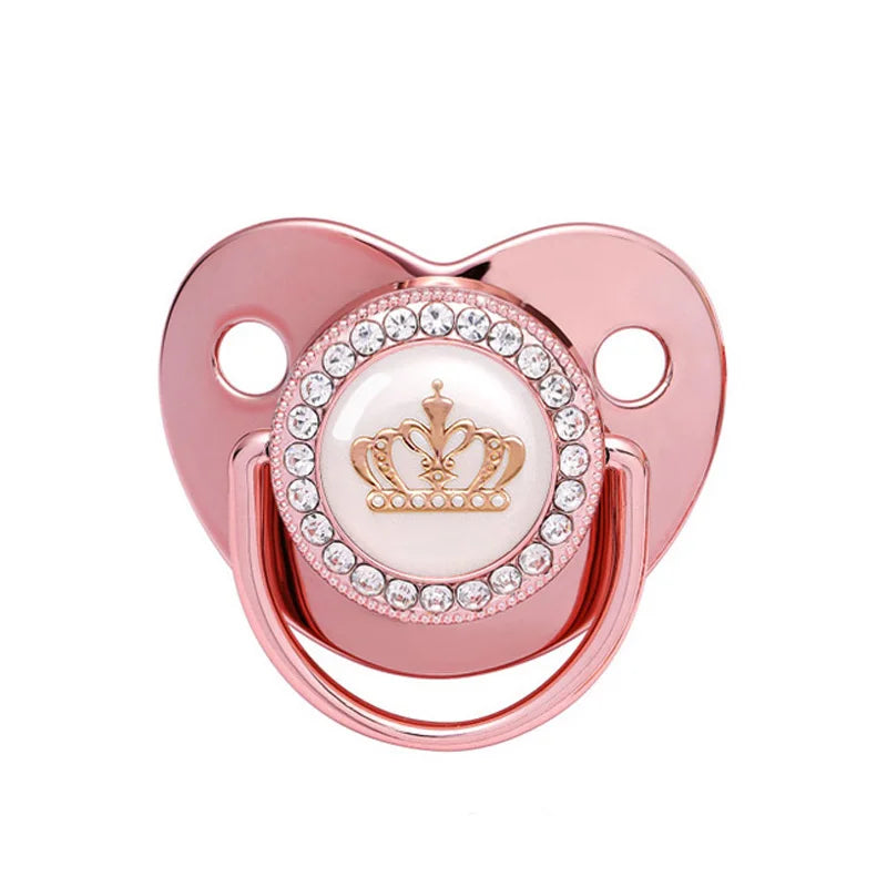 Newborn Pacifier Baby Shower Gift Bling Baby Dummy Silicone BPA Free Infant Nipple New Born Pacifiers For Babies I Love Mum Dad