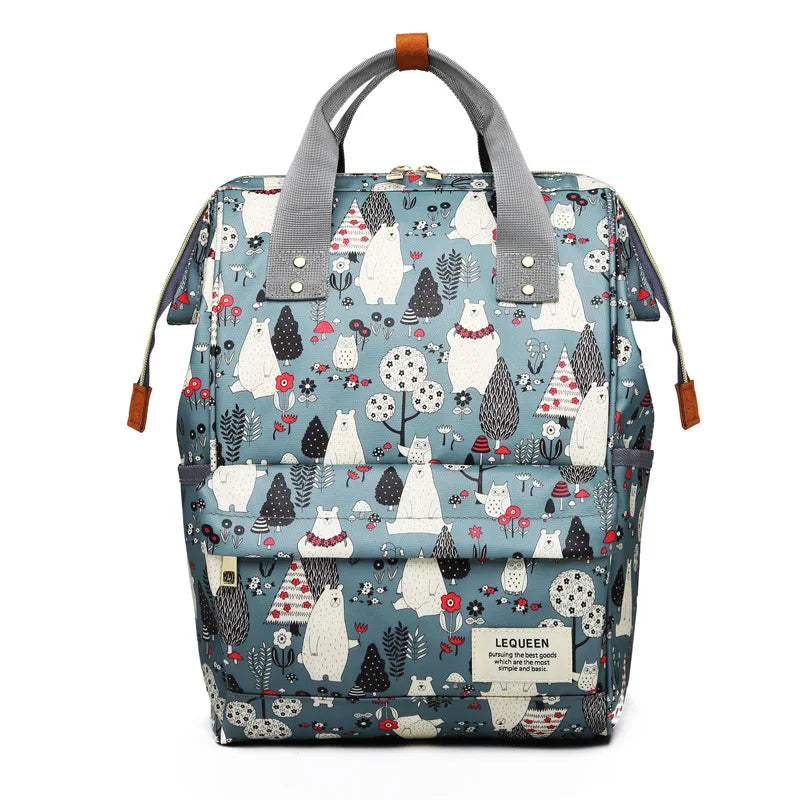 Lequeen Large Capacity Fashion Mommy Bag Maternity Nappy Diaper Bags Travel Backpack Nursing Bag for Baby Care Women's Bag