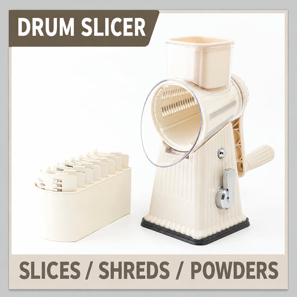 Multifunctional Vegetable Cutting Artifact Home Kitchen Hand-Cranked Drum Potato Grating Machine Convenient Slicing and Grating Meat Cutter