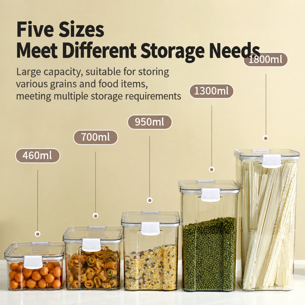 Sealed Jar Grain Kitchen Storage Food Grade Transparent Plastic Jar Box Snacks Dry Tea Storage Jar