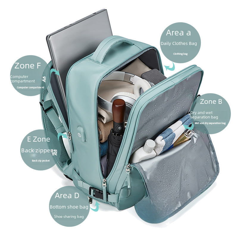 Backpack Large Capacity Men's and Women's Outdoor Travel Bag Waterproof Lightweight Casual Backpack Short Distance Computer Simple School Bag