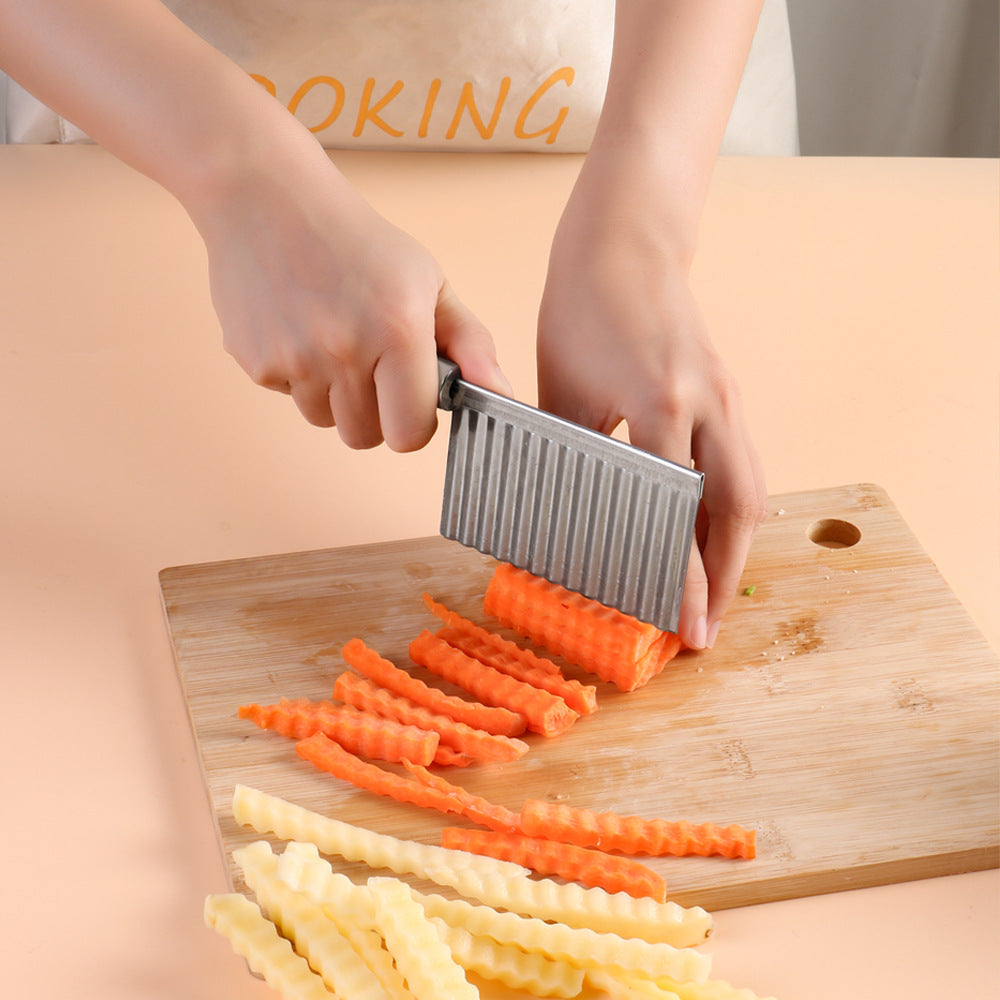 Creative Multifunctional Wavy Knife Potato Cutting Kitchen Supplies Vegetable Cutter French Fries Stainless Steel Kitchen Gadgets
