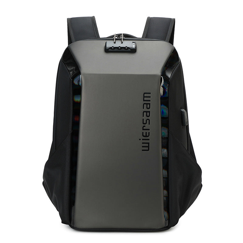 Business Backpack Men's Waterproof Backpack Large Capacity Business Trip Multifunctional Password Anti-Theft Computer Bag Breathable Back Pad