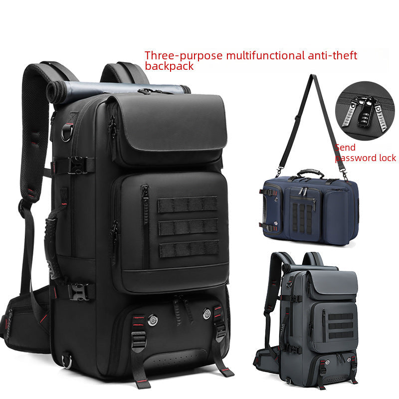 Men's Backpack Outdoor Mountaineering Large Capacity Travel Bag Anti-Theft School Bag Computer Bag Business Travel Backpack Men's Style