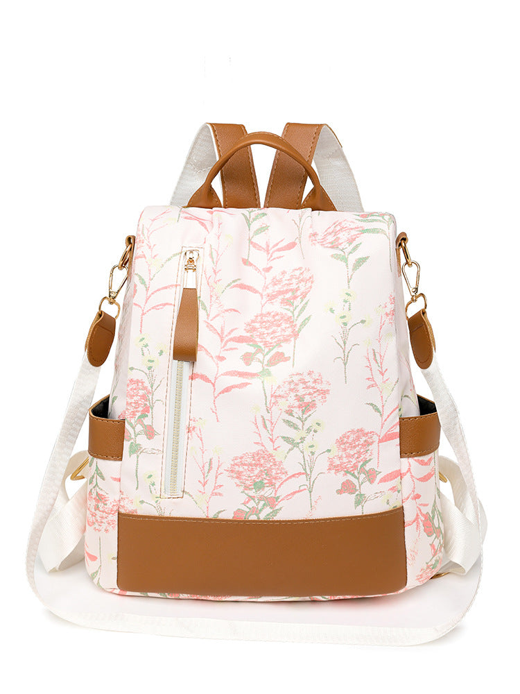 Cross-border Foreign Trade Bag Women's New Multi-functional Large Capacity Backpack PU Fabric Fashion Printed Portable Backpack for Women