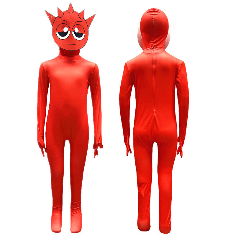 Cross-Border Hot Selling Tight Clothes Halloween Cos Costume Sprunki Incredibox Rhythm Box Cosplay