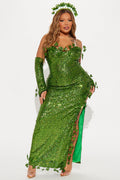 European and American Costume Adult Leaf Sequins Halloween Playing Costume Sexy Dance Dress Costume dress