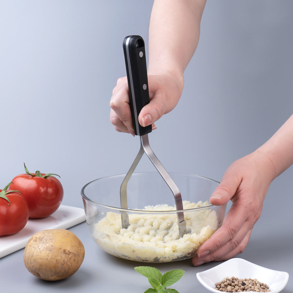Stainless Steel Cooking Spatula, Potato Pressing Spoon, Cooking Utensils, Kitchen Tools, Manual Potato Masher, Sweet Potato Masher, Purple Potato Masher