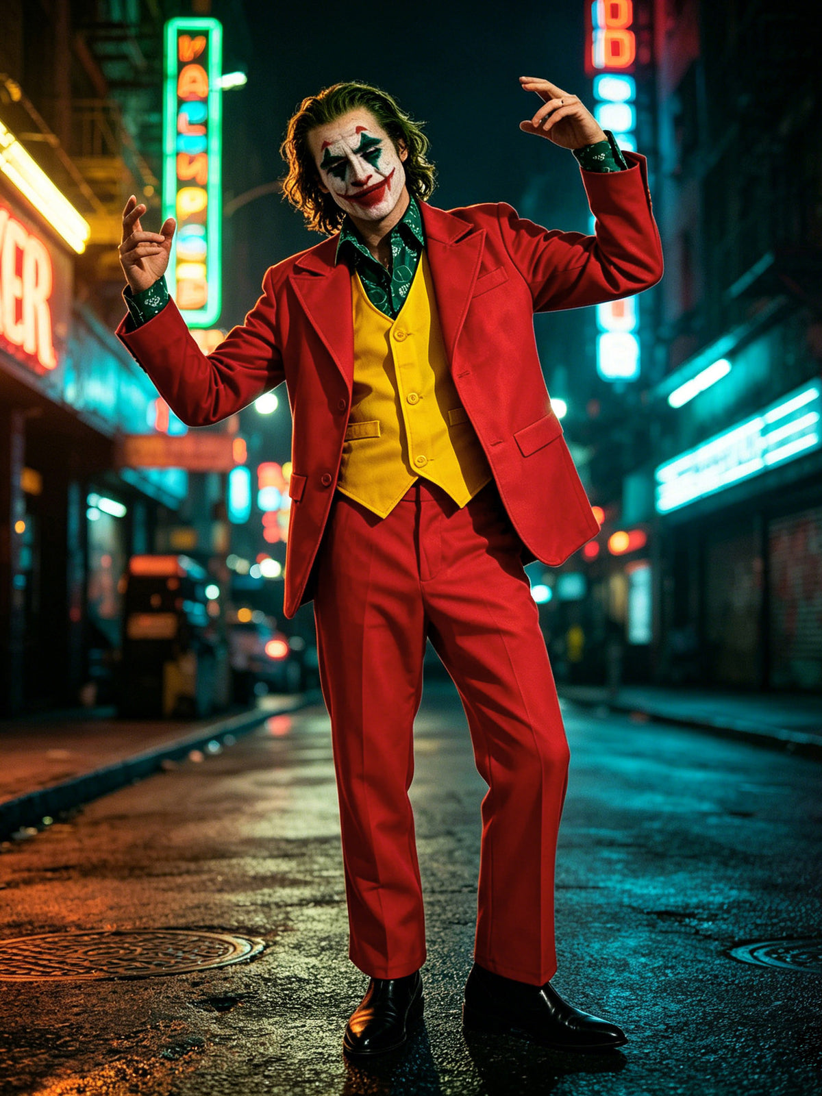 Halloween Joker Joaquin Phoenix Cos Suit Clown Suit Cosplay Stage Performance Ready for Delivery