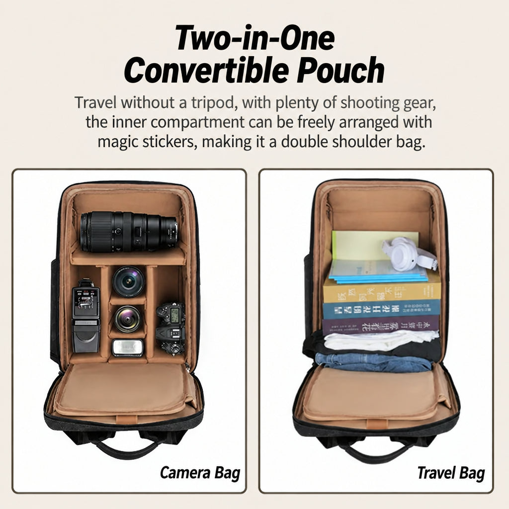 New Cross-Border Multifunctional Photography Bag, Outdoor Youth Camera Backpack, Large Capacity Dual-Purpose Storage Backpack