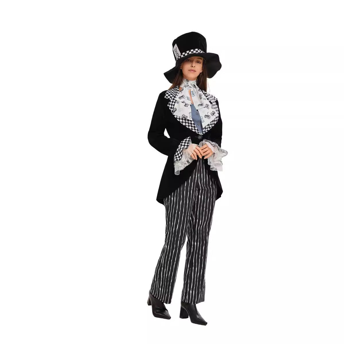 Foreign Trade European and American Halloween Alice in Wonderland Women's Mad Hatter Costume Cosplay Magician Performance Outfit