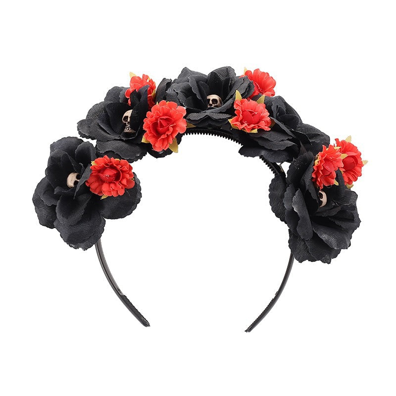 Spider Flower Party Halloween New Flower Headdress Hair Hoop Wholesale Makeup Personality European and American Cosplay