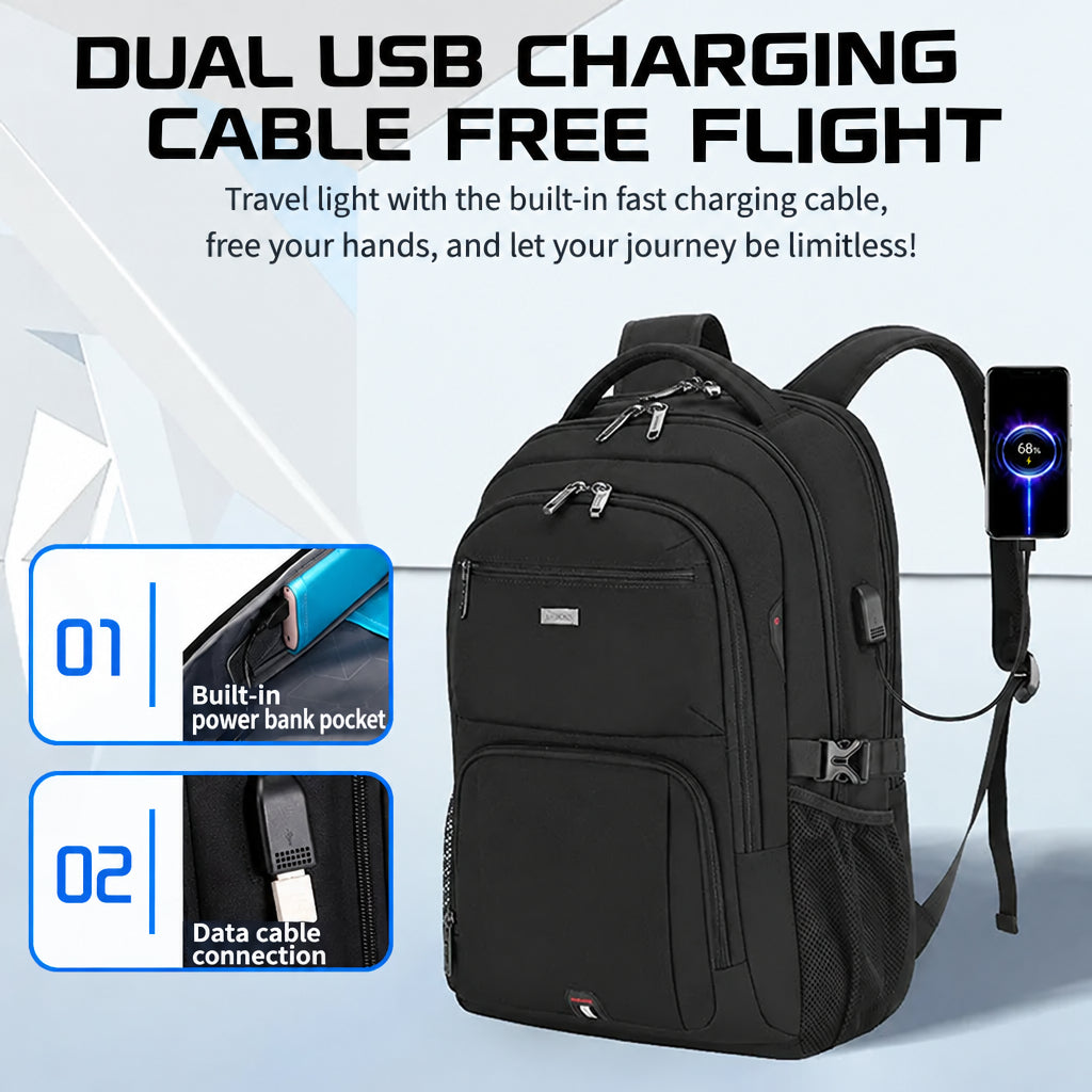 Backpack for Men, Large Capacity, Waterproof, Business Trip Computer Bag, Middle and High School Student School Bag, Back Pad, Travel and Commuting